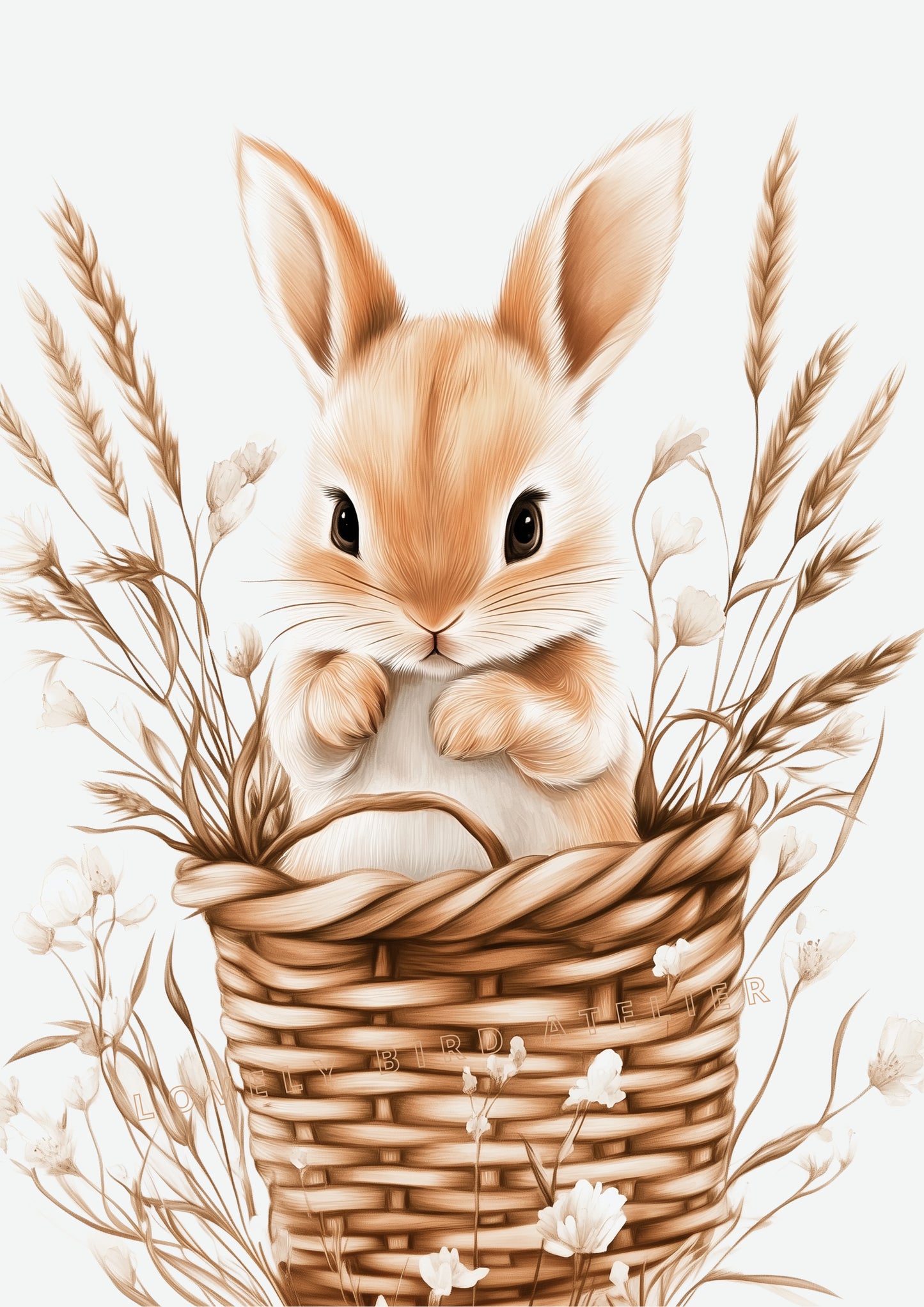 Affiche Petit Lapin & Panier - Atelier Les Jolies Choses  