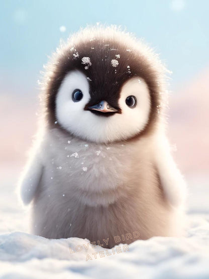 Affiche  Pingouin & Neige - Atelier Les Jolies Choses  
