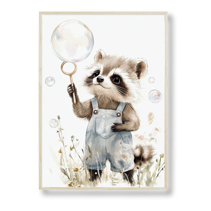 Affiche  Raton Laveur & Bulles - Atelier Les Jolies Choses  
