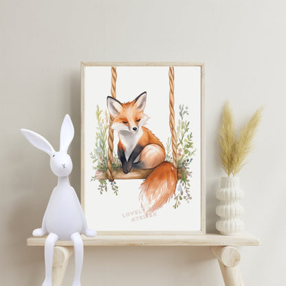 Affiche Renard & Balancelle - Atelier Les Jolies Choses  