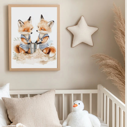 Affiche Renards & Château de Sable - Atelier Les Jolies Choses  