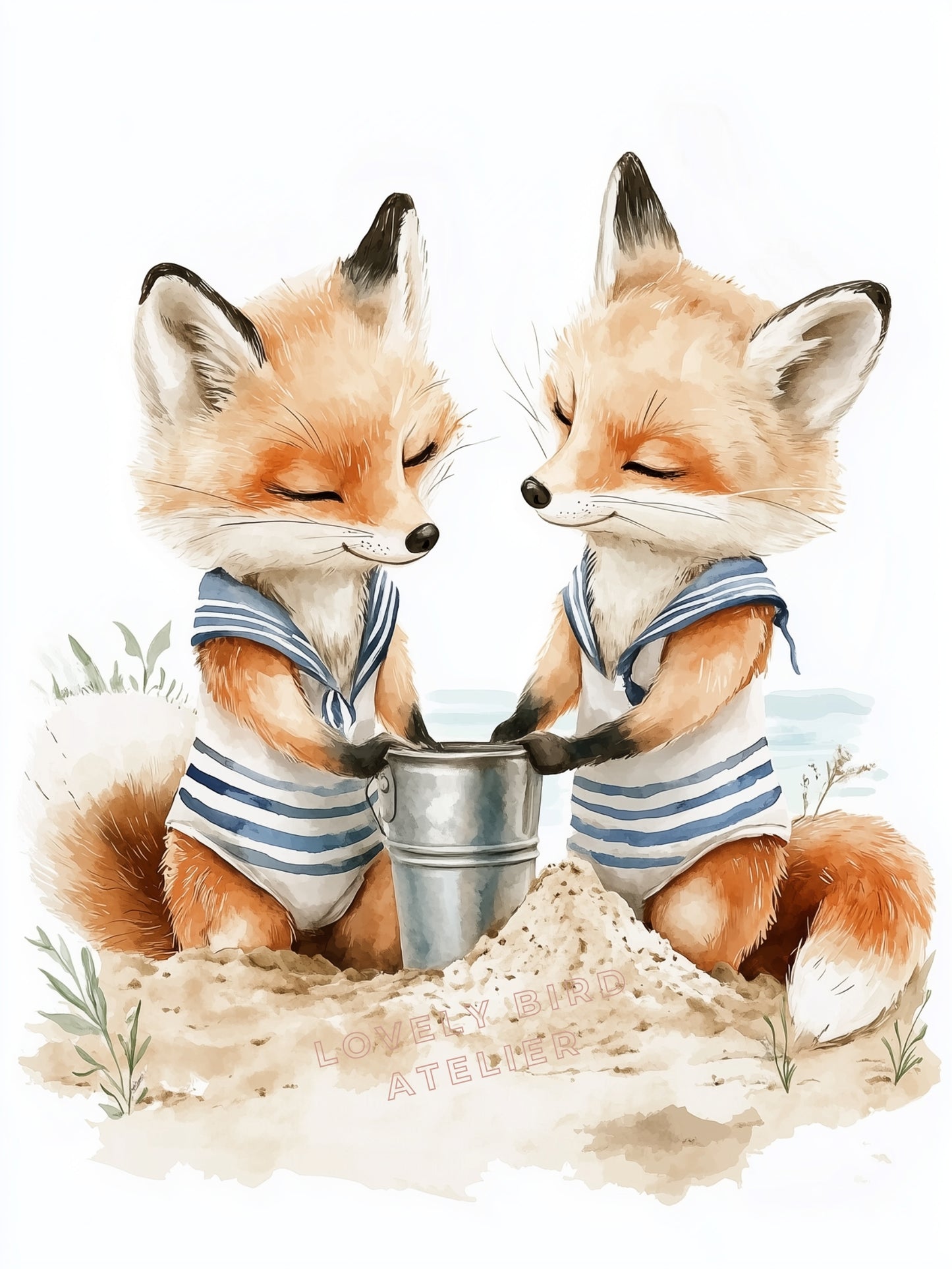 Affiche Renards & Château de Sable - Atelier Les Jolies Choses  