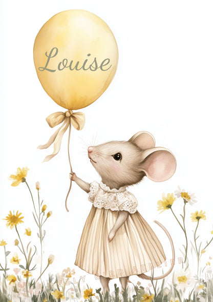 Affiche Souris & Ballon - Atelier Les Jolies Choses  