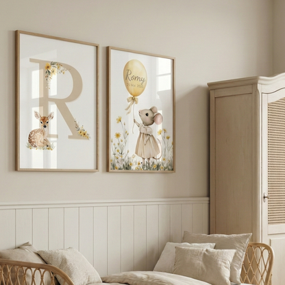 Affiche Souris & Ballon - Atelier Les Jolies Choses