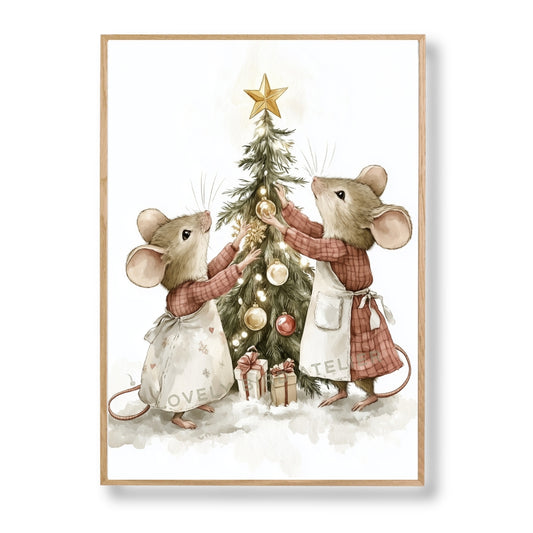 Affiche Souris & Sapin De Noël - Atelier Les Jolies Choses  