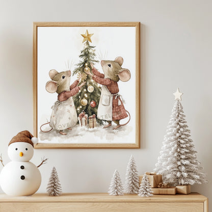 Affiche Souris & Sapin De Noël - Atelier Les Jolies Choses  