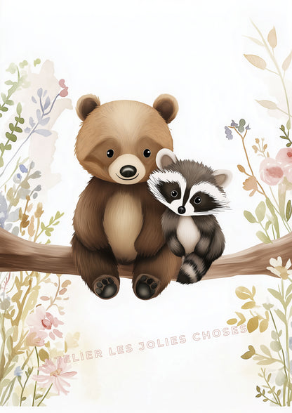 Affiche - Tendresse Ourson & Raton