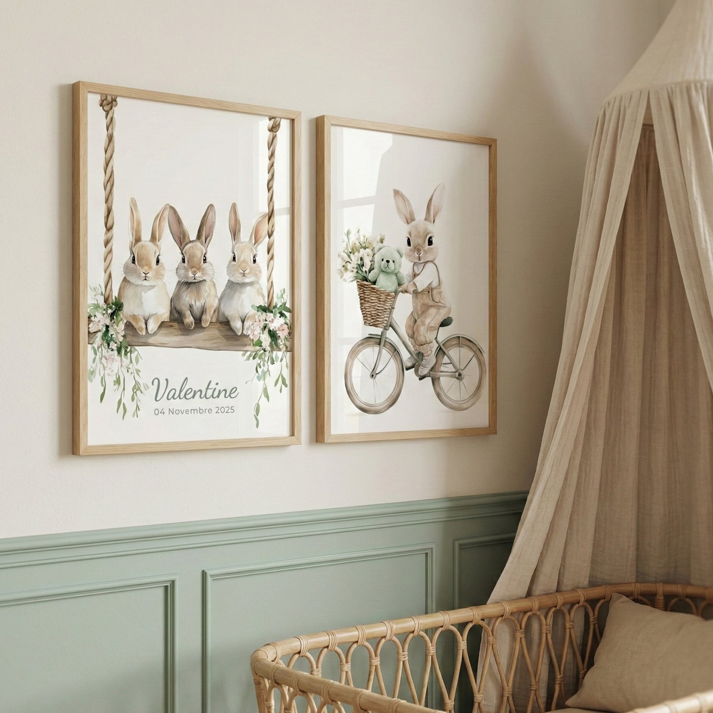 Affiche Trio Lapins & Balançoire - Atelier Les Jolies Choses