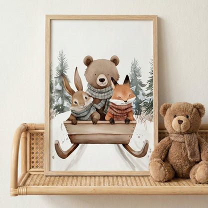 Affiche  Trio  & Luge en Forêt - Atelier Les Jolies Choses  