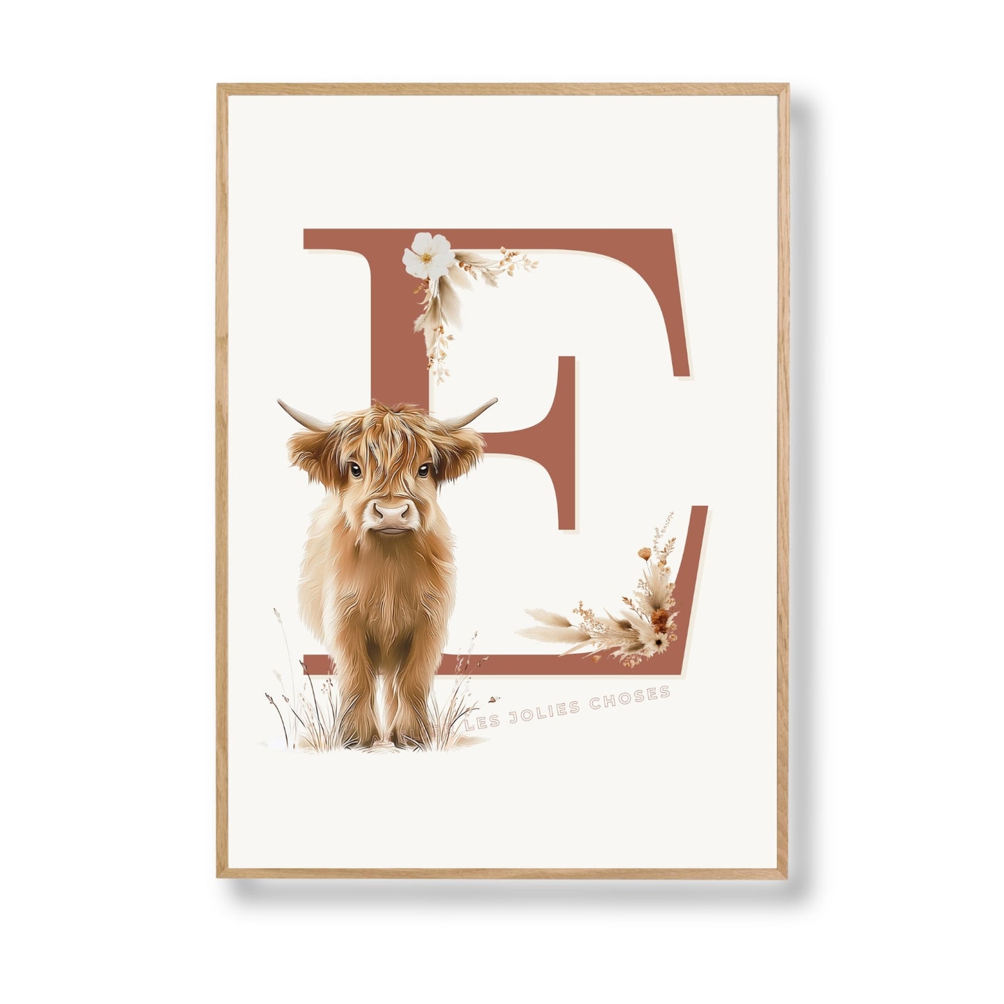 Affiche lettre E et son petit animal - Atelier Les Jolies Choses  