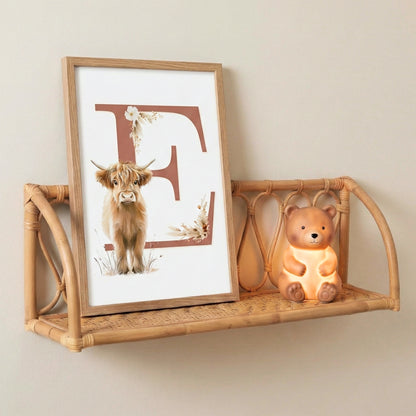 Affiche lettre E et son petit animal - Atelier Les Jolies Choses  