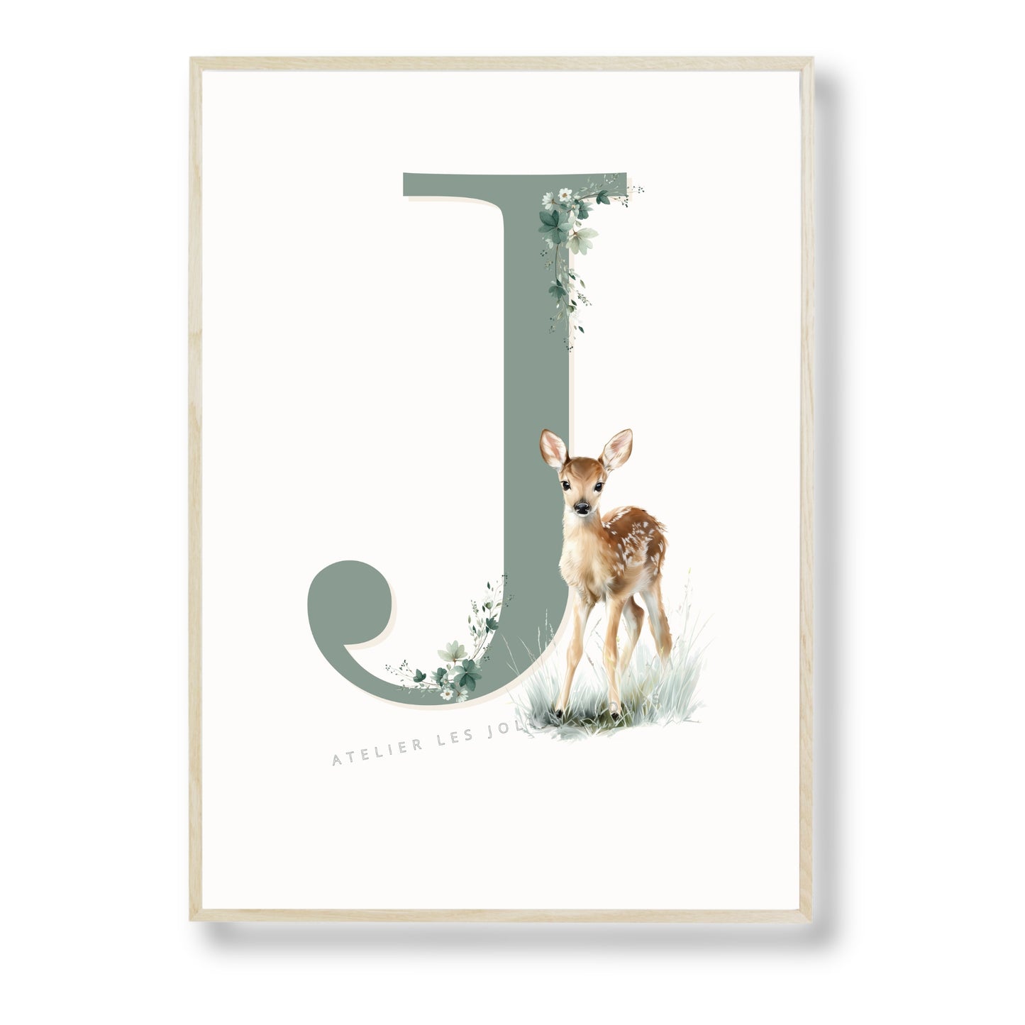 Affiche - Lettre  J & Biche