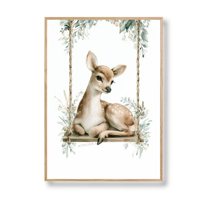 Affiche - Le Petit Faon sur sa Balançoire