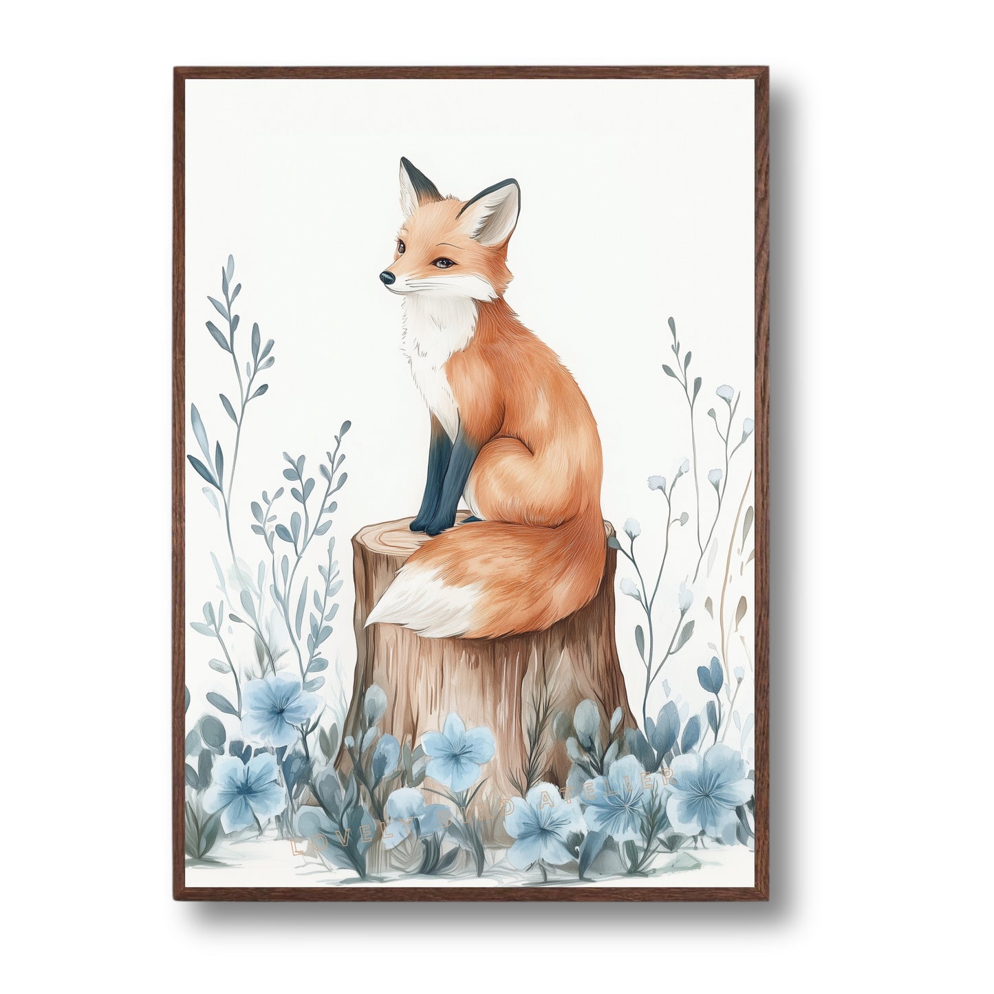 Renard & Fleurs Bleues – Charme Caché de la Forêt - Atelier Les Jolies Choses  