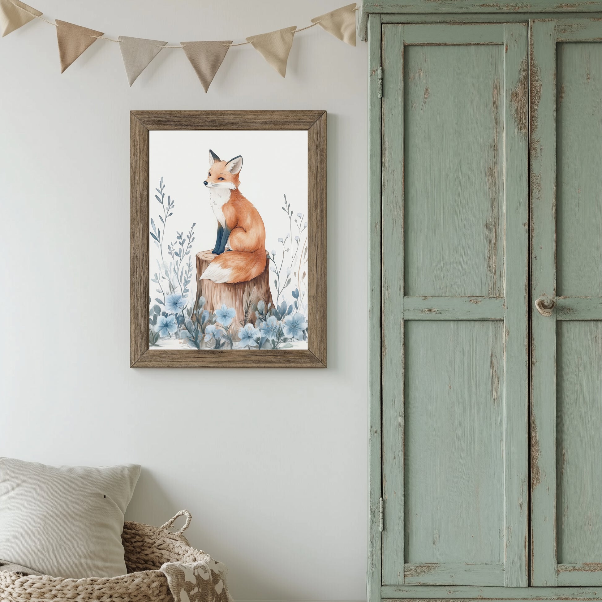 Renard & Fleurs Bleues – Charme Caché de la Forêt - Atelier Les Jolies Choses  