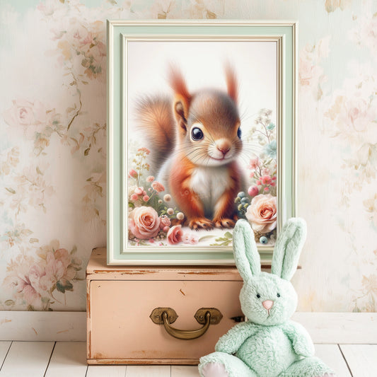 Tableau Ecureuil  & Flore - Atelier Les Jolies Choses  