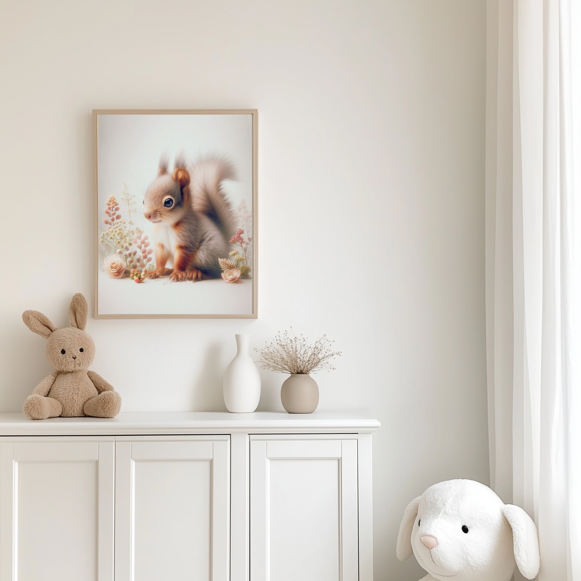 Tableau Ecureuil  & Floraison - Atelier Les Jolies Choses  