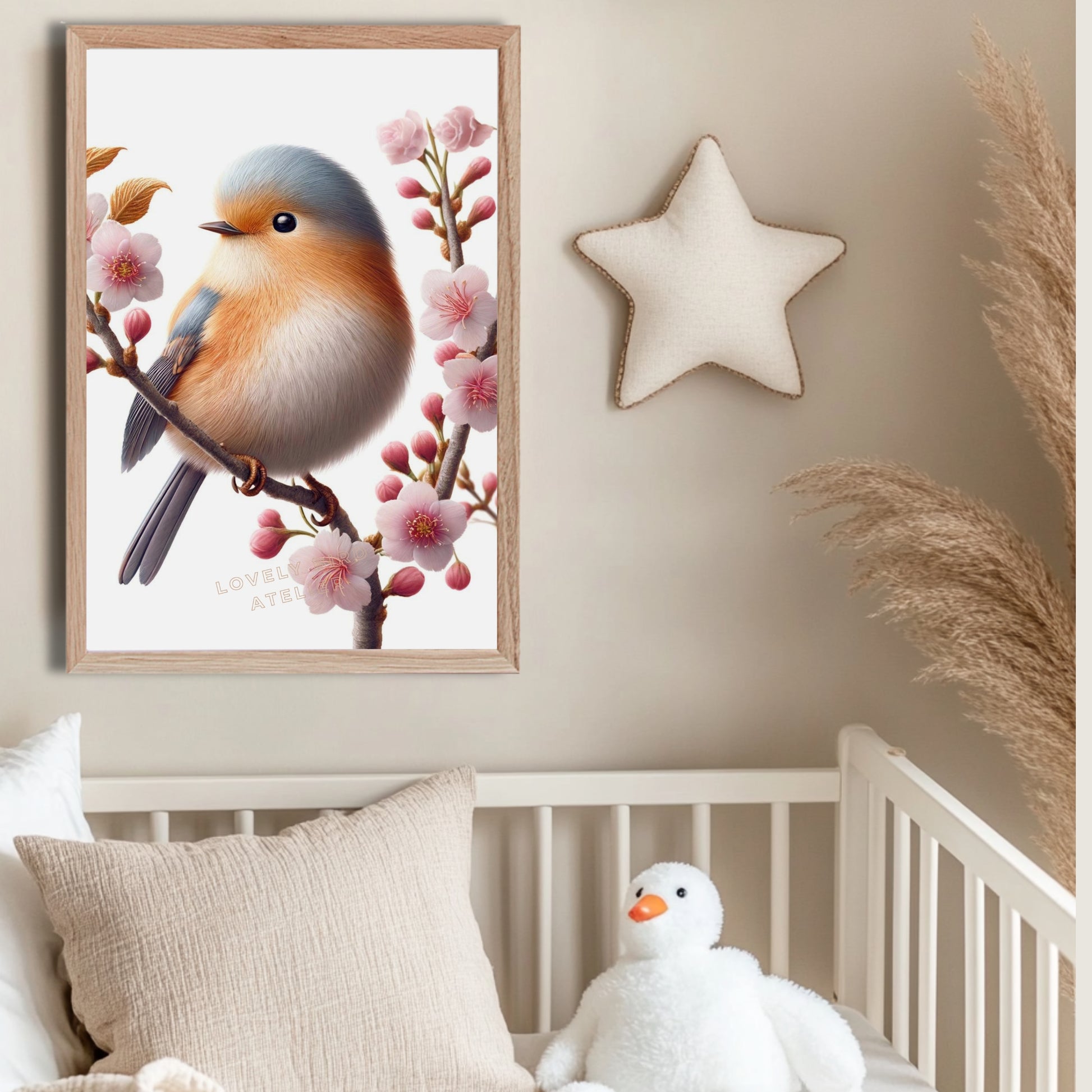 Affiche Oiseau & Fleurs de Cerisier - Atelier Les Jolies Choses  