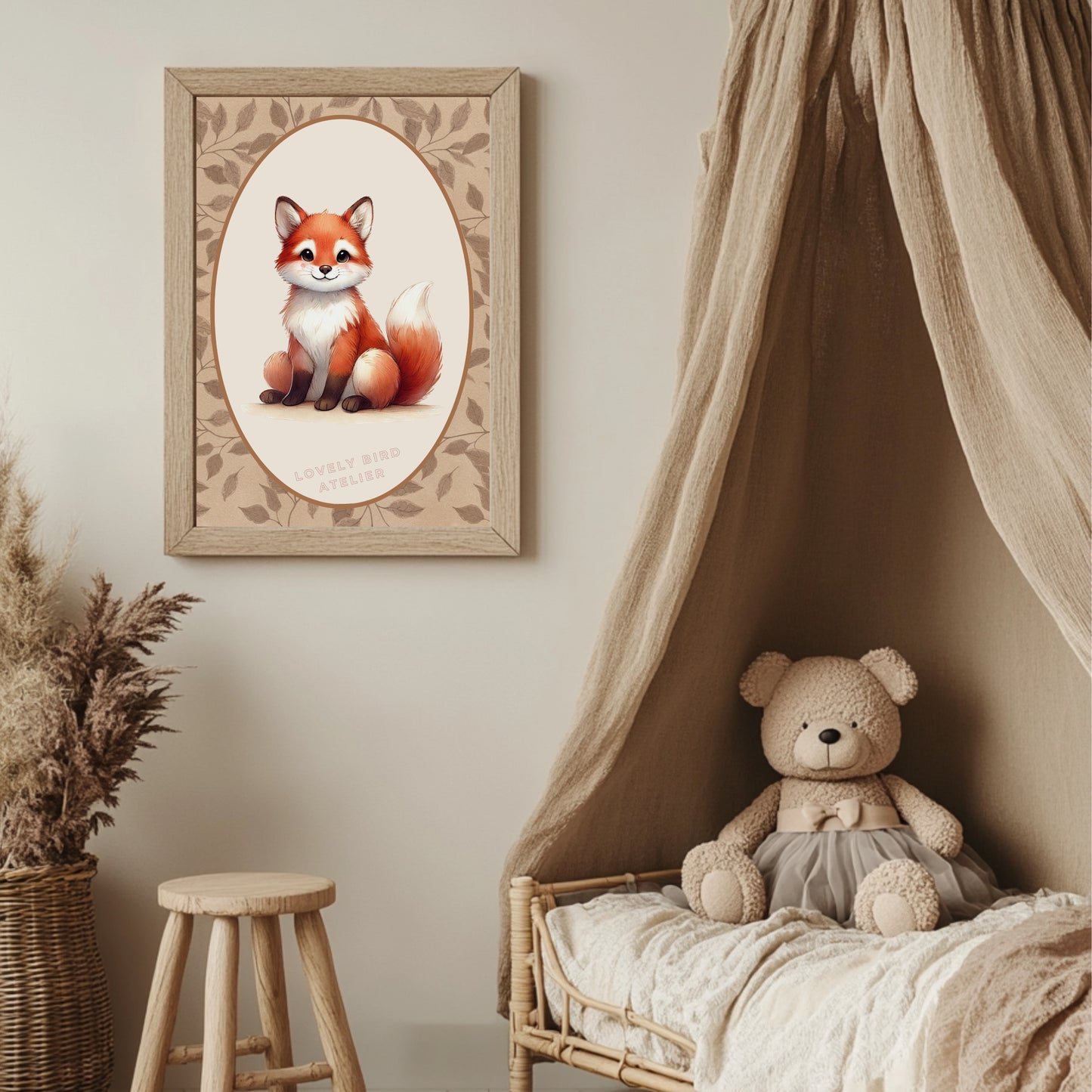 Affiche Renard & Feuilles - Atelier Les Jolies Choses  