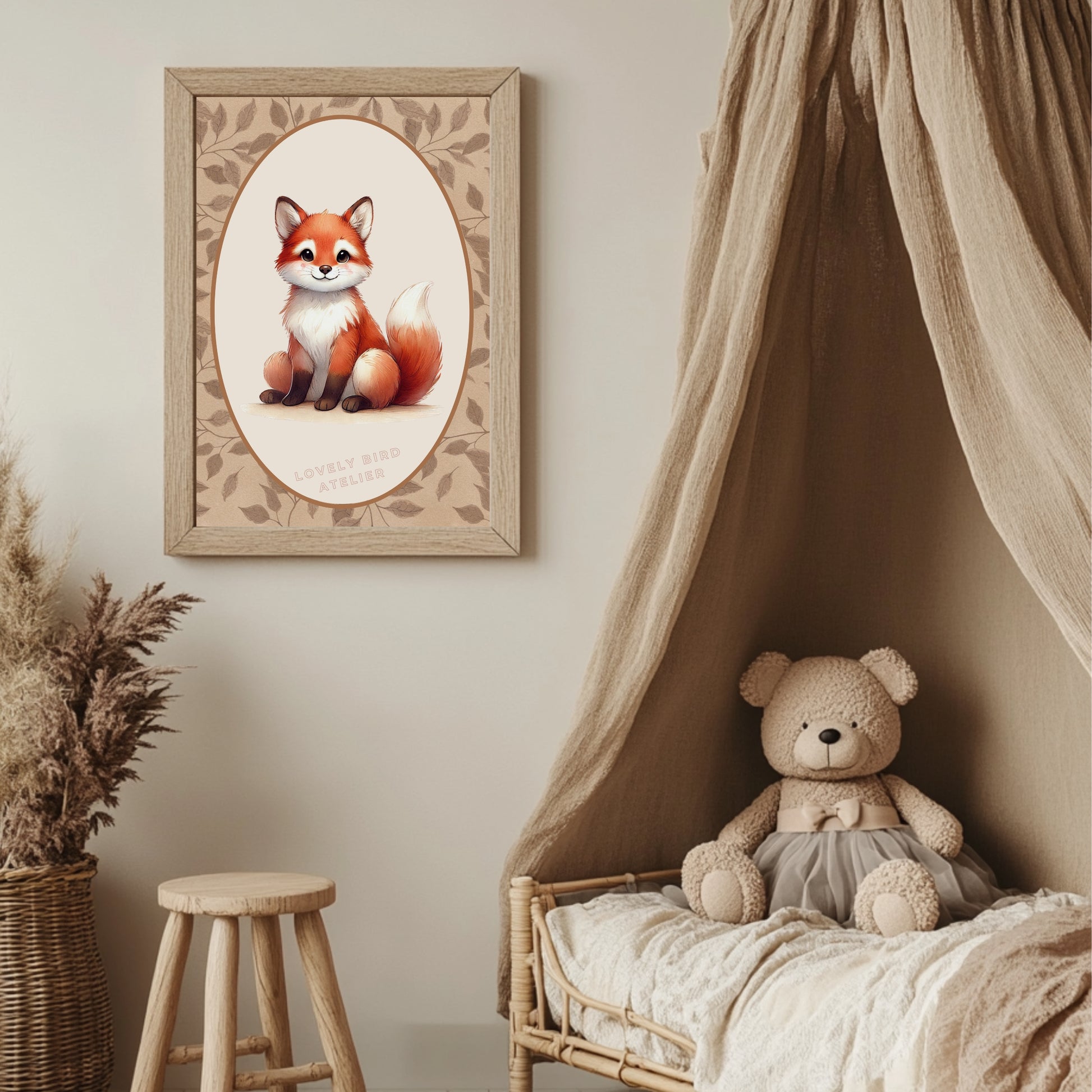 Affiche Renard & Feuilles - Atelier Les Jolies Choses  