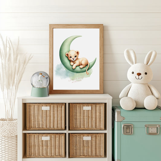 Tableau Petit Lionceau & Lune - Lovely Bird Atelier   