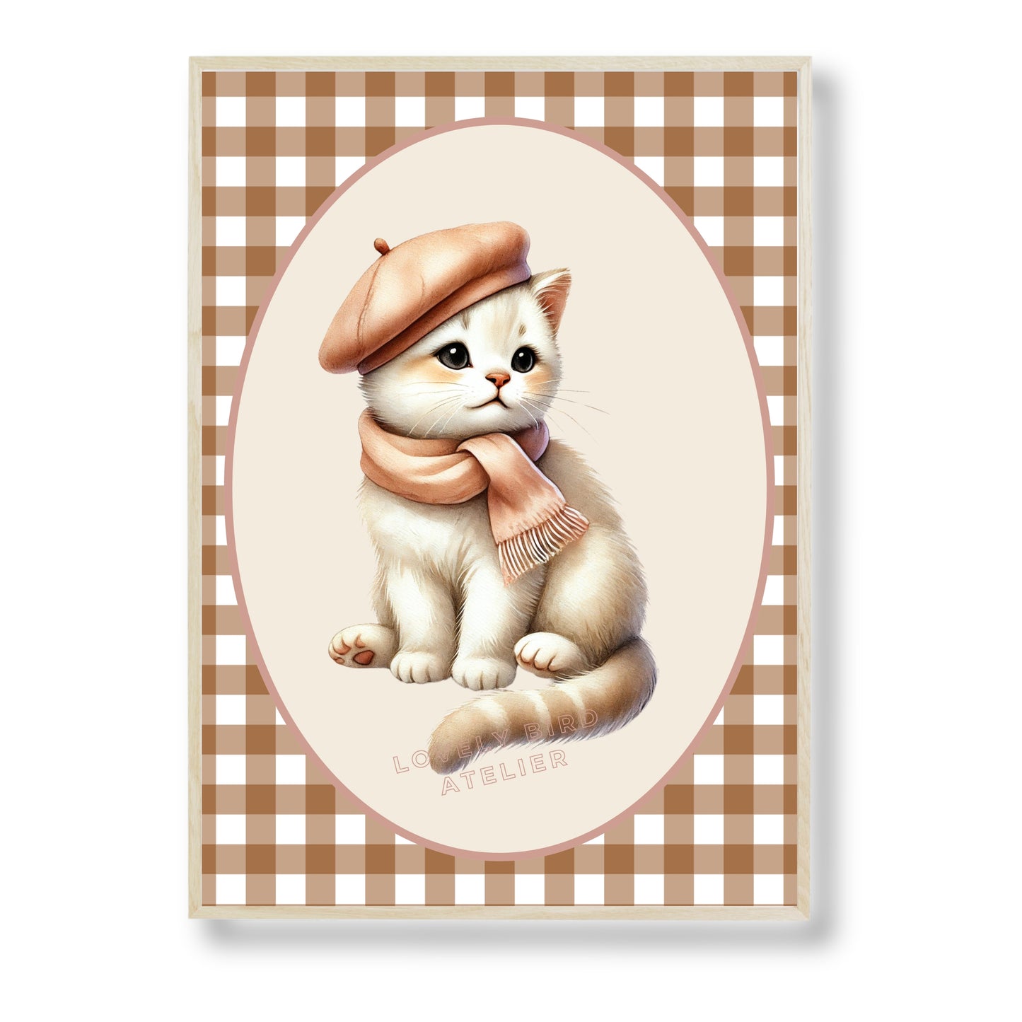 Affiche Chaton & Vichy - Atelier Les Jolies Choses  