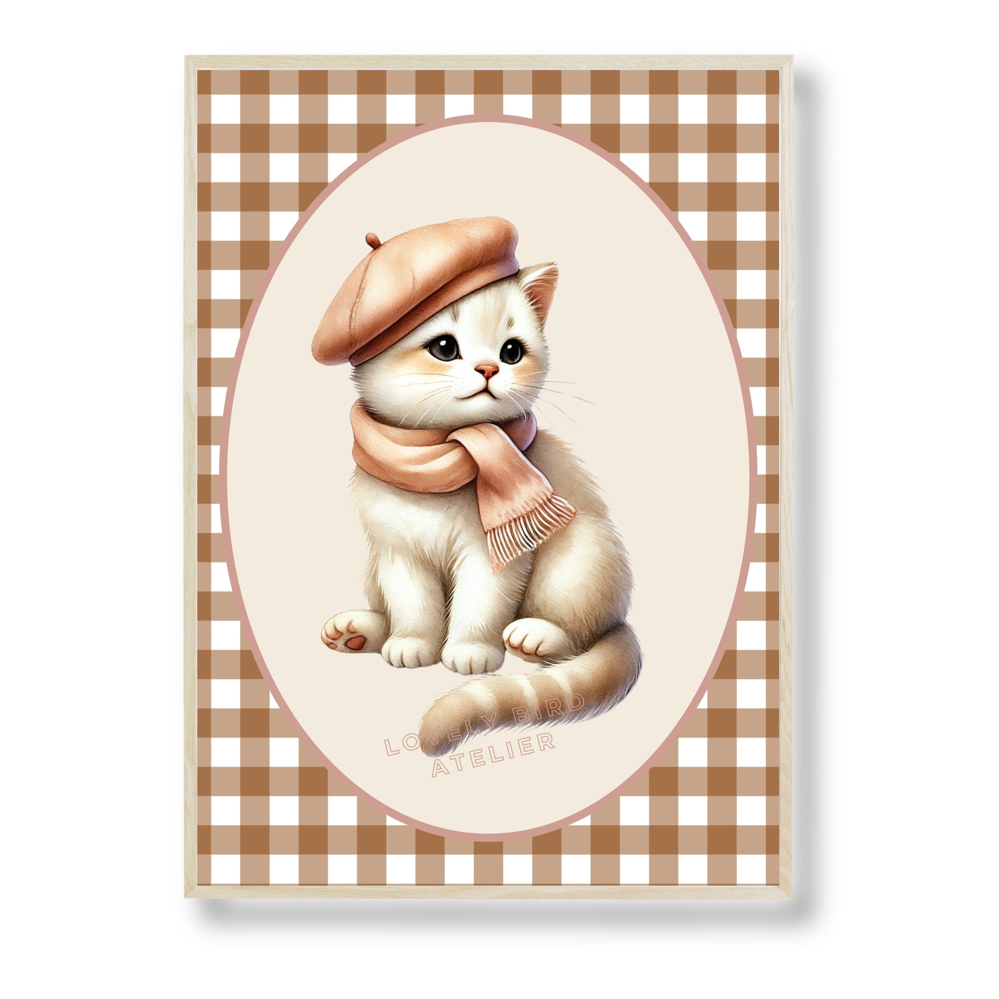 Affiche Chaton & Vichy - Atelier Les Jolies Choses  