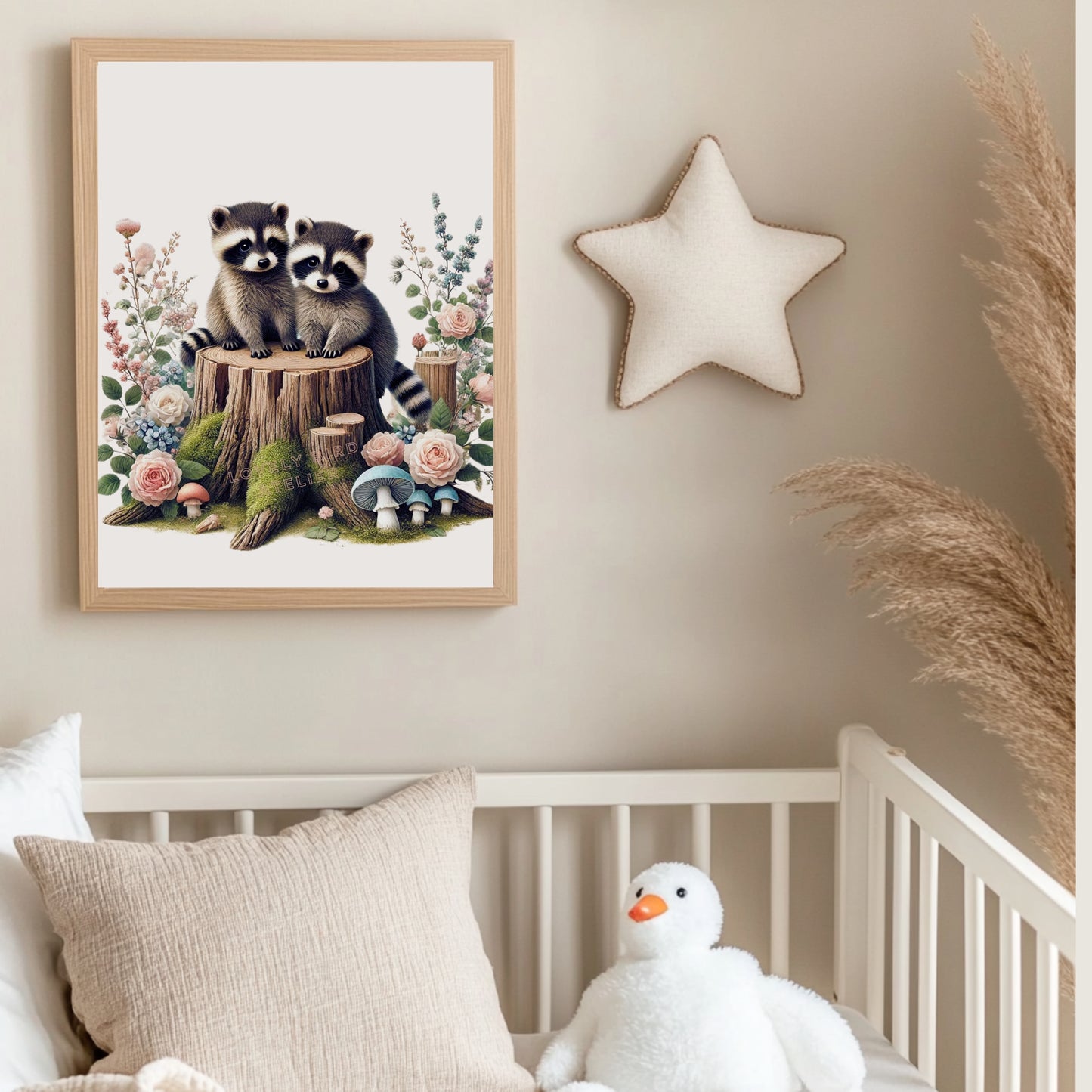 Affiche Ratons Laveurs & Forêt Fleurie - Atelier Les Jolies Choses  