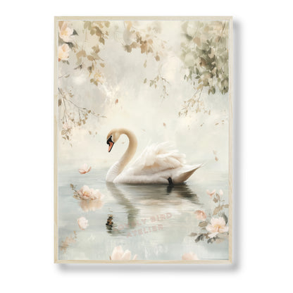 Affiche  Cygne & Floraison Pastel - Lovely Bird Atelier   