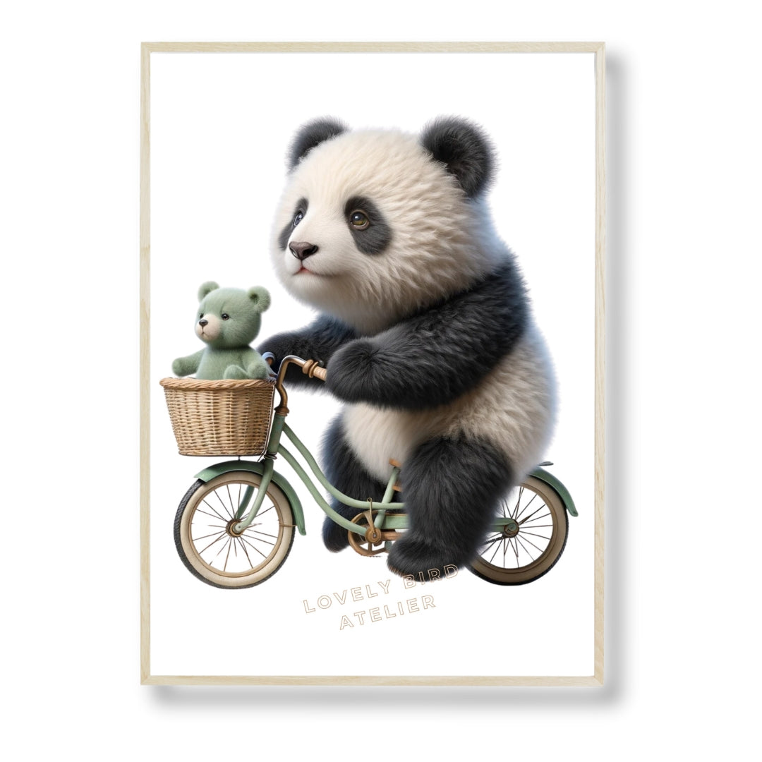 Tableau Panda & Vélo - Atelier Les Jolies Choses  