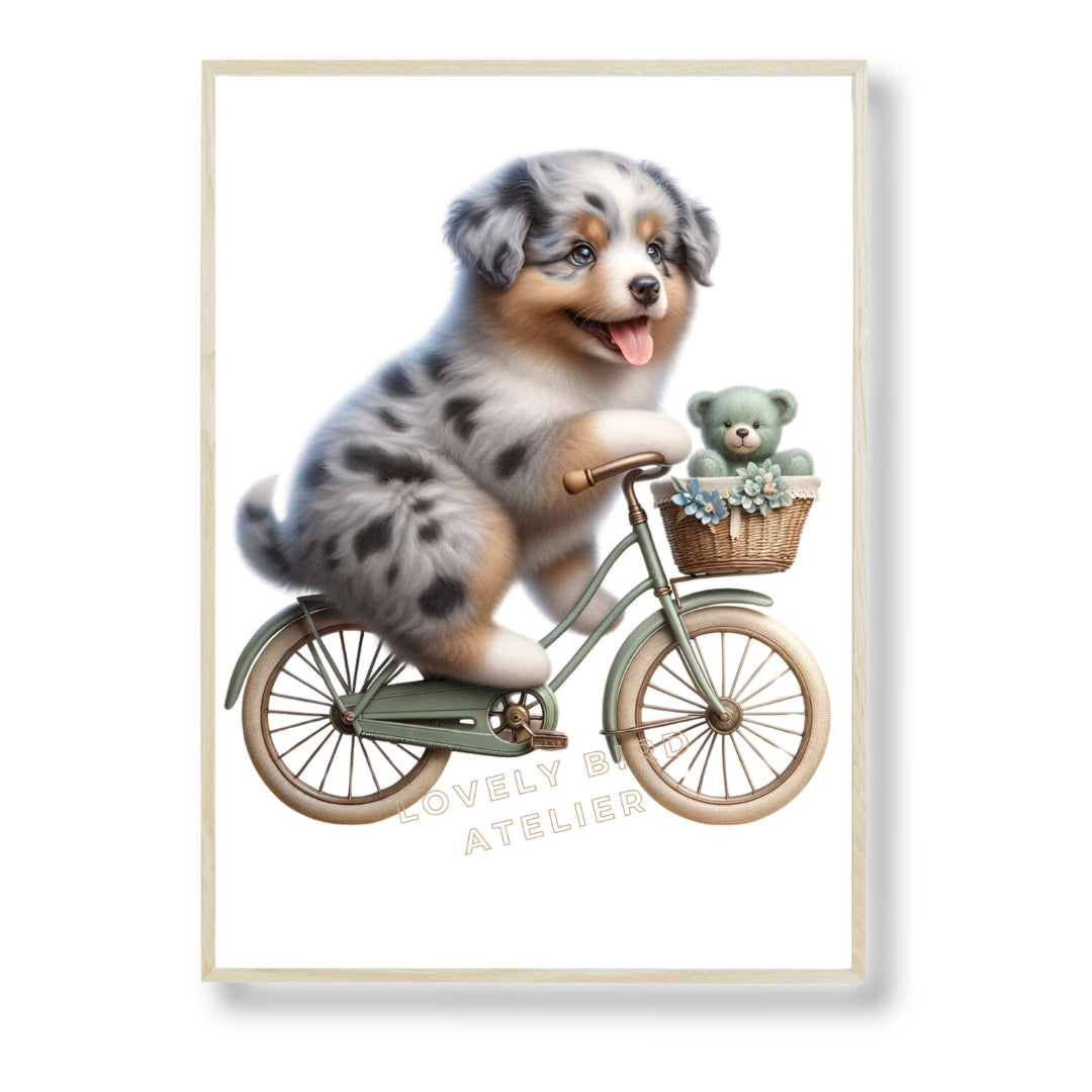 Tableau Chien & Vélo - Atelier Les Jolies Choses  