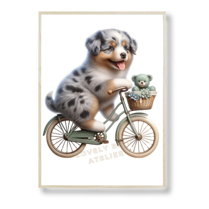 Tableau Chien & Vélo - Atelier Les Jolies Choses  