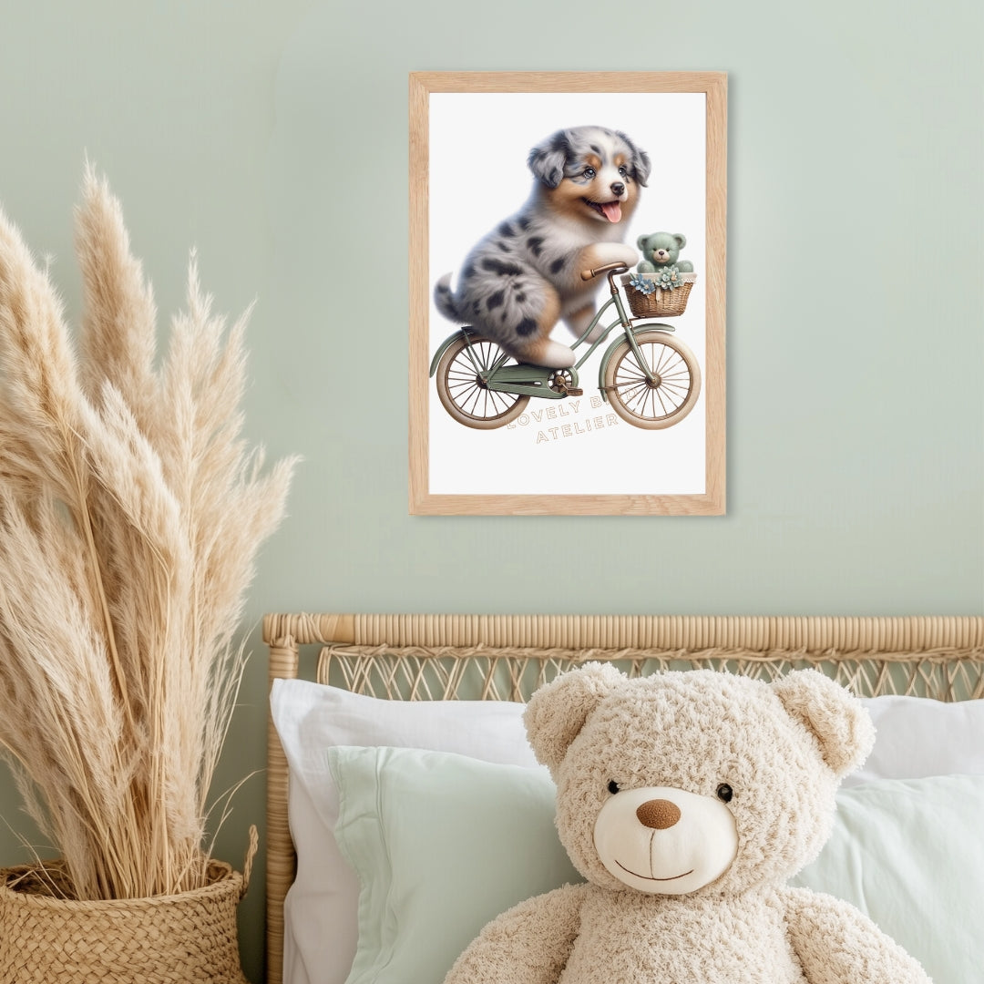 Tableau Chien & Vélo - Atelier Les Jolies Choses  