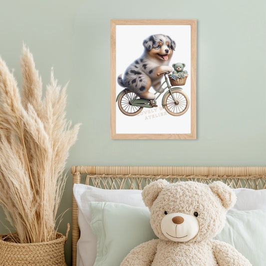 Tableau Chien & Vélo - Lovely Bird Atelier   