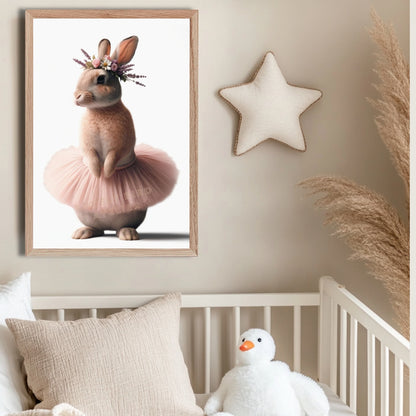 Tableau Lapin Danseuse Rose - Atelier Les Jolies Choses  
