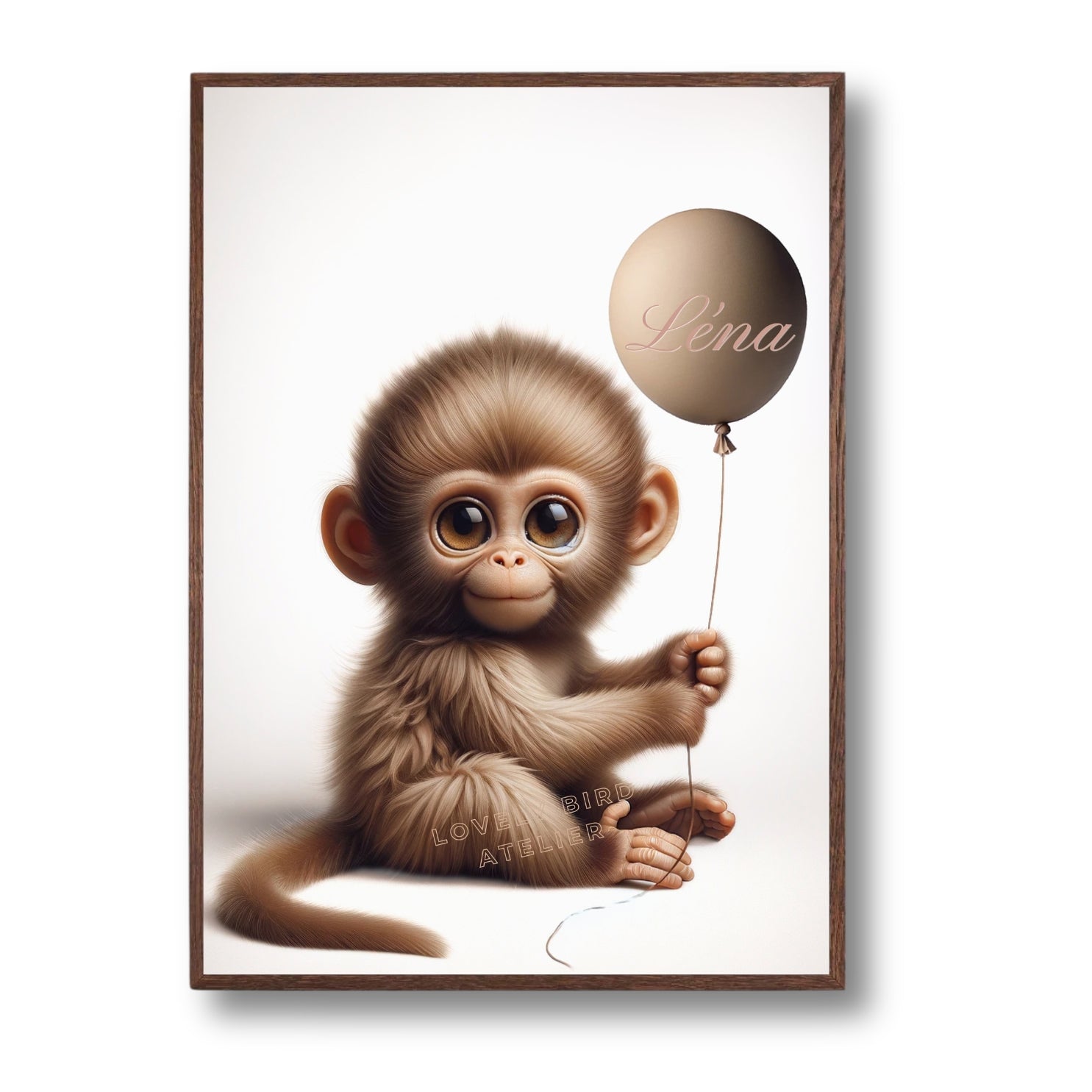 Tableau Bébé Singe & Ballon - Atelier Les Jolies Choses  