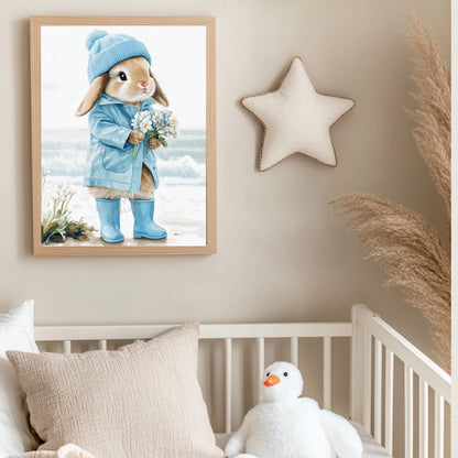 Affiche Lapin en Ciré & Fleurs - Atelier Les Jolies Choses  