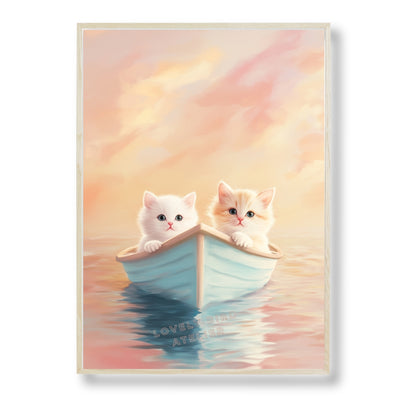 Affiche Chatons &  Barque - Atelier Les Jolies Choses  