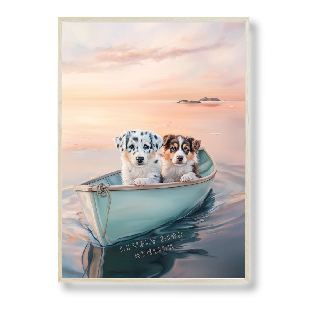 Affiche Bergers Australiens & Sunset - Atelier Les Jolies Choses  