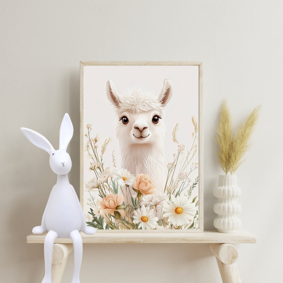 Affiche  Lama Fleuri - Atelier Les Jolies Choses  