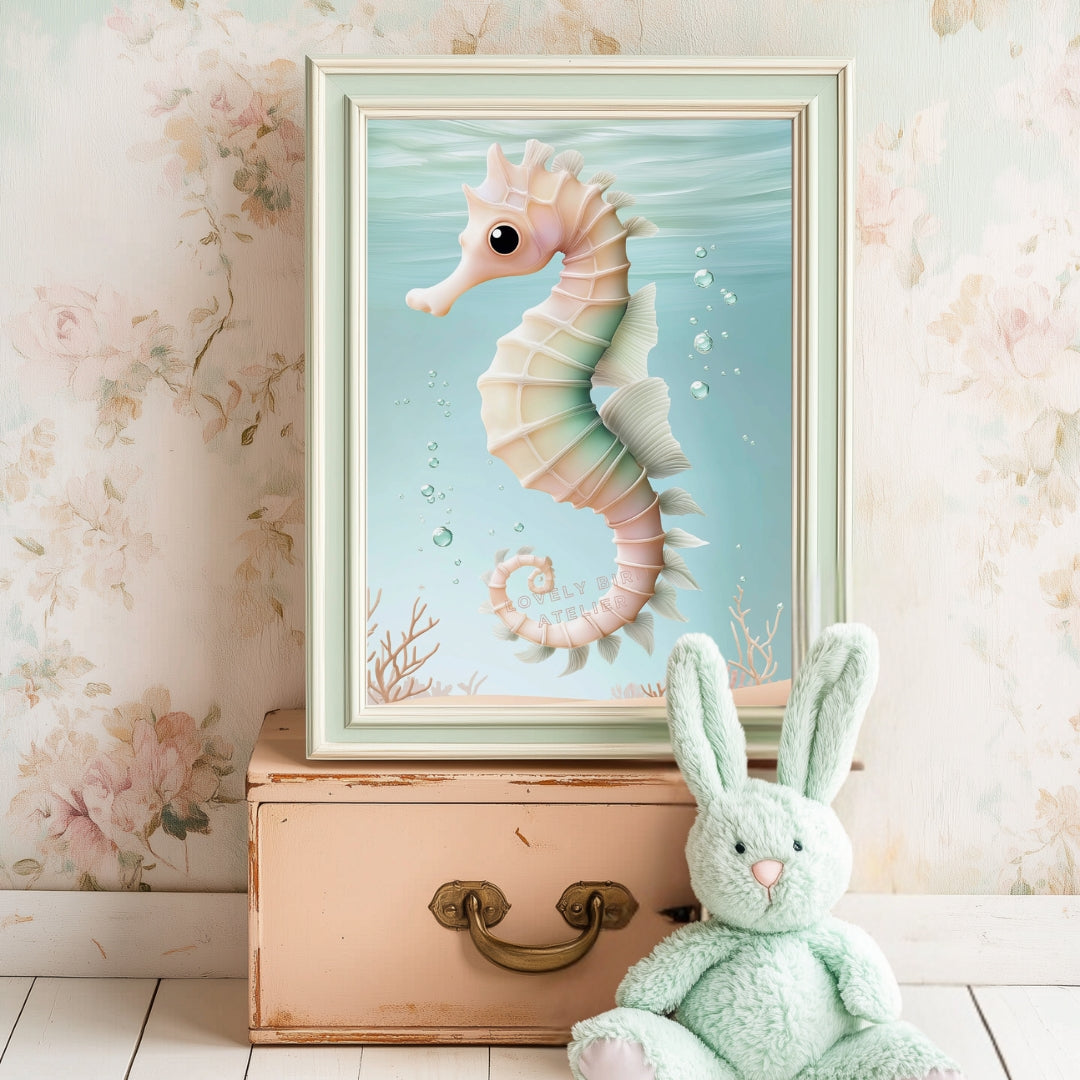 Affiche Hippocampe & Océan - Atelier Les Jolies Choses  