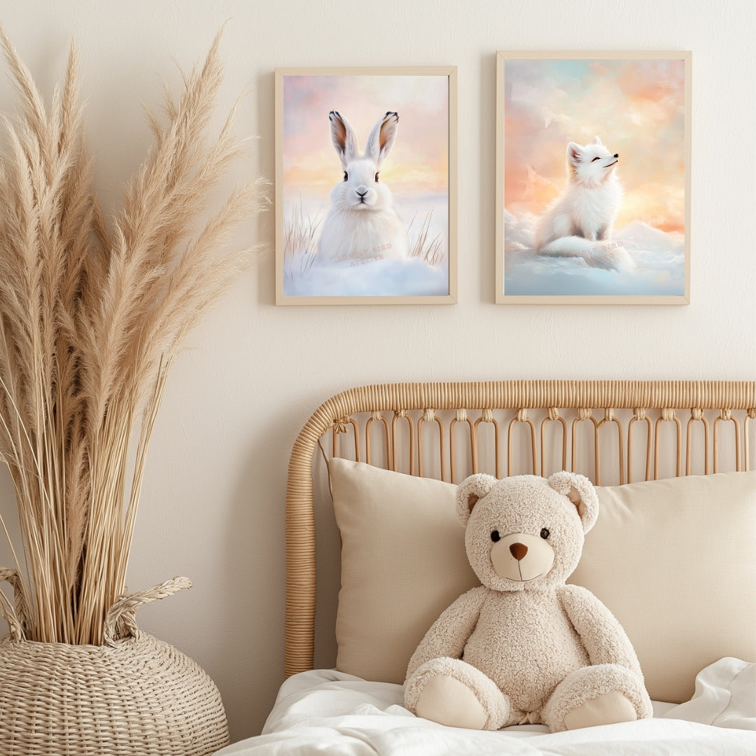 Affiche Renard Blanc Des Neiges - Atelier Les Jolies Choses  
