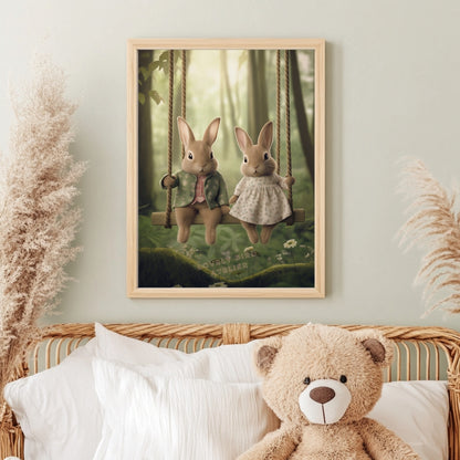 Affiche Lapins & Balançoire - Atelier Les Jolies Choses  