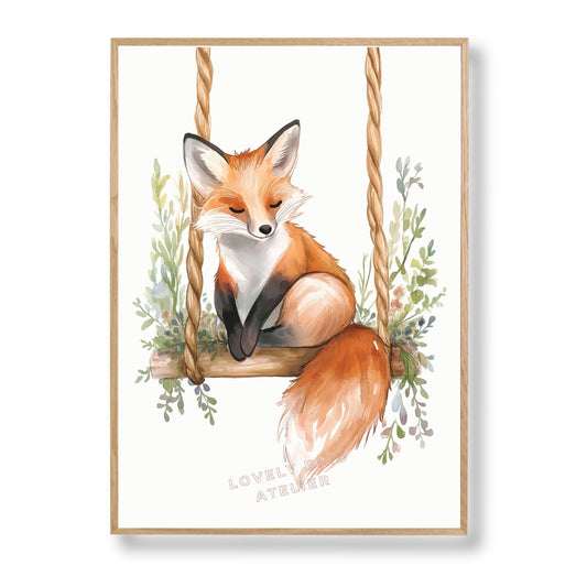 Affiche Renard & Balancelle - Lovely Bird Atelier   