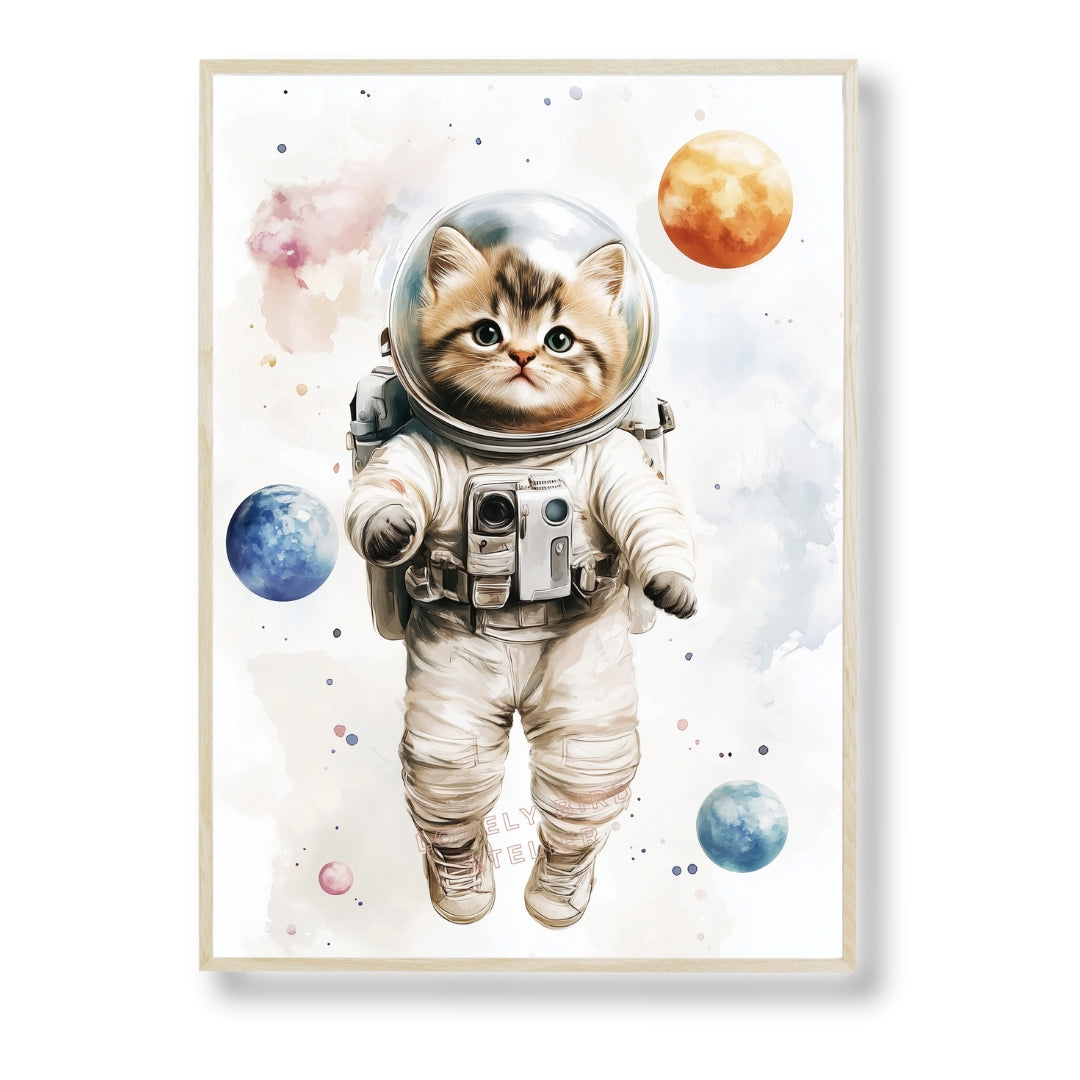 Affiche Chaton Astronaute - Atelier Les Jolies Choses  