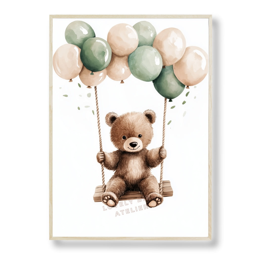 Affiche  Ours & Balançoire - Atelier Les Jolies Choses  