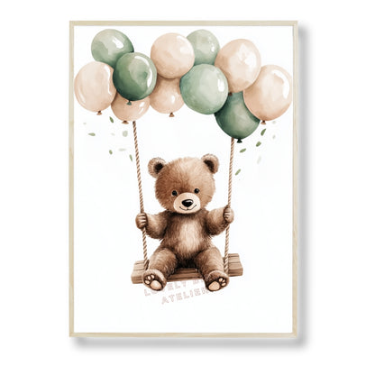Affiche  Ours & Balançoire - Atelier Les Jolies Choses  