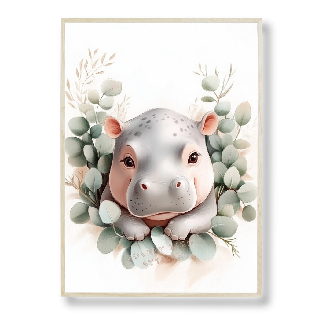 Affiche Joli Hippopotame - Atelier Les Jolies Choses  