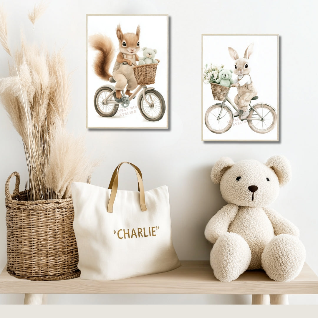 Affiche Ecureuil & Bicyclette - Atelier Les Jolies Choses  
