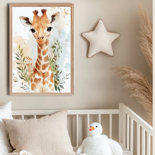 Affiche Girafe & Végétation - Lovely Bird Atelier   